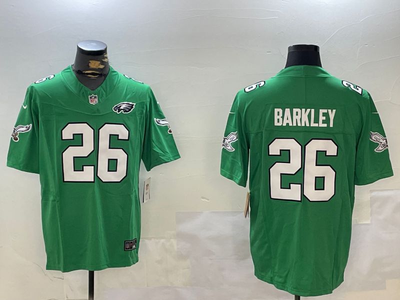 Men Philadelphia Eagles #26 Barkley Green Throwback Three generation 2024 Nike Limited NFL Jersey style 2->cincinnati bengals->NFL Jersey